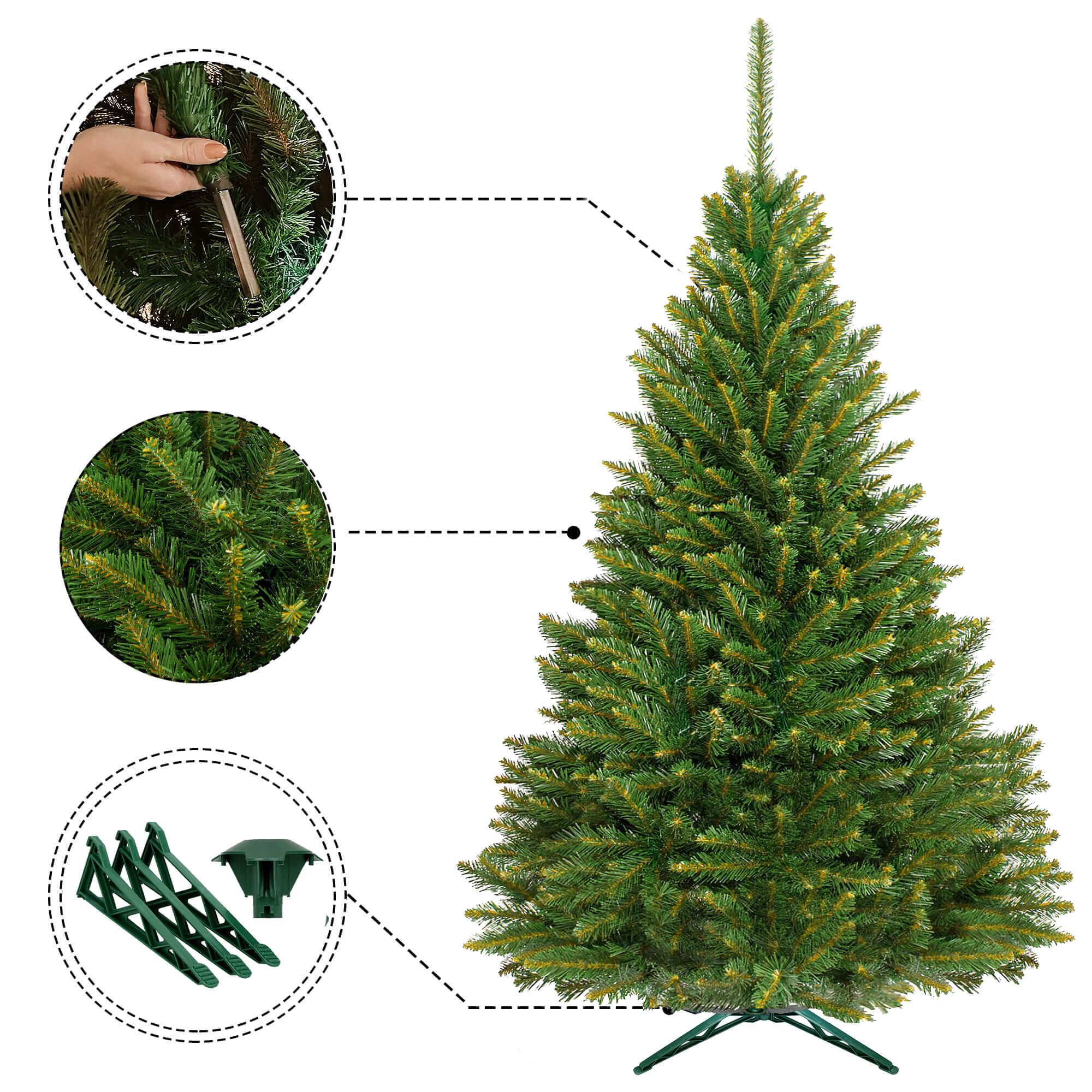 SPRINGOS Árbol de Navidad Artificial con Soporte para árbol de Navidad, 180 cm, Fiel a la Naturaleza, Ramas de PVC, Abeto escandinavo
