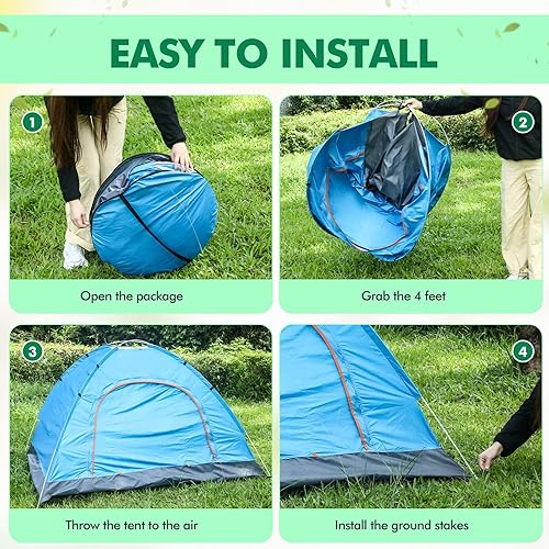 Miniatura 5 de Woanger 16 Pack Bulk 2 Person Camping Tents for Homeless Lightweight Outdoor Tent with Rain Fly and Carrying Bag, Waterproof Windproof Setup Pop up