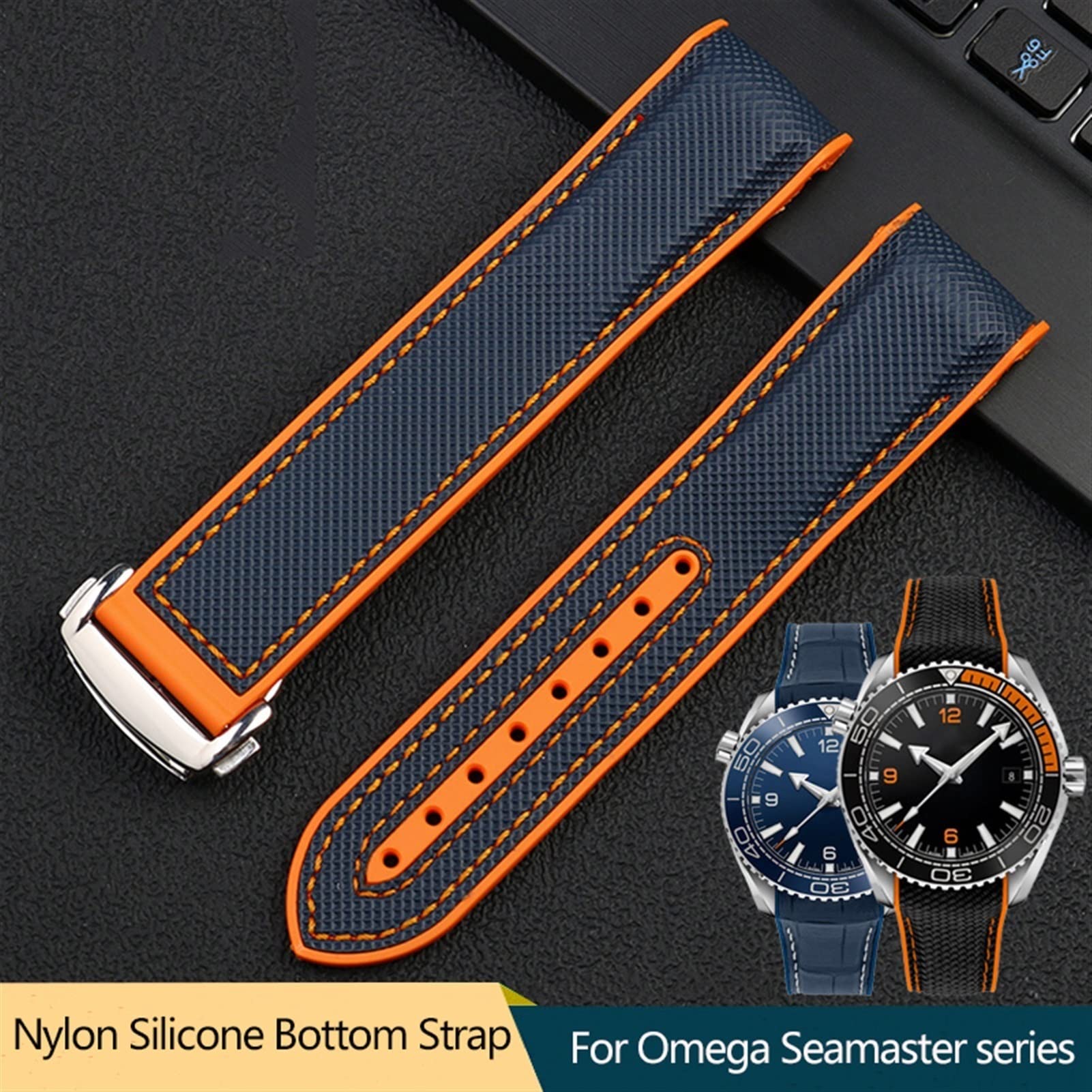 Bracelet De Montre En Caoutchouc Nylon Tissu 20mm 22mm Pour Omega Seamaster 300 Bracelets De Montre Océan Outils De Boucle Bracelet En Silicone
