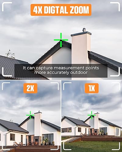 Miniatura 3 de CIGMAN - Herramienta de medición láser, 393 pies, herramienta de medición láser para exteriores con cámara 4X, tecnología P2P, IP68, medidor de