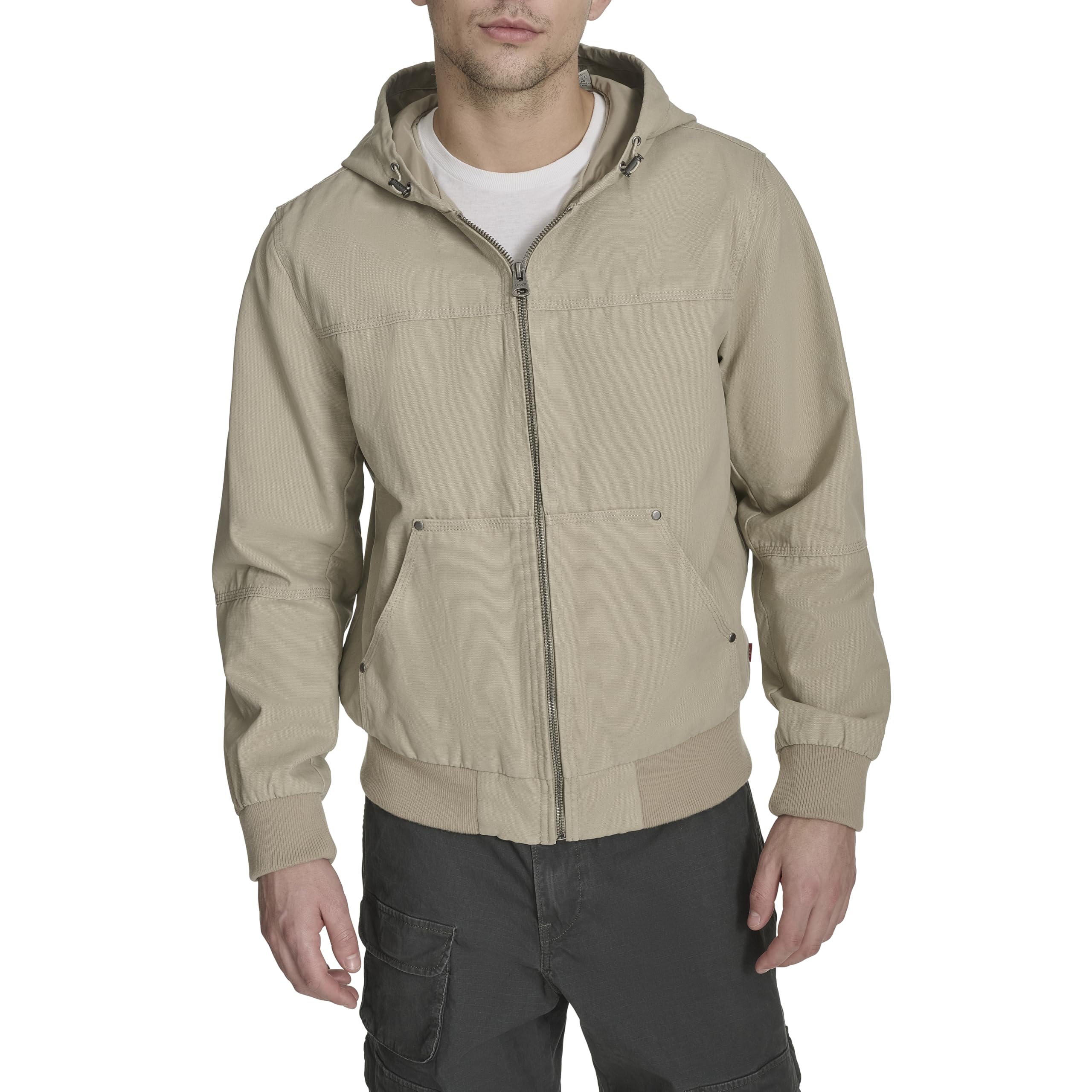 Levi's Men's Workwear Cotton Canvas Hooded Bomber Jacket