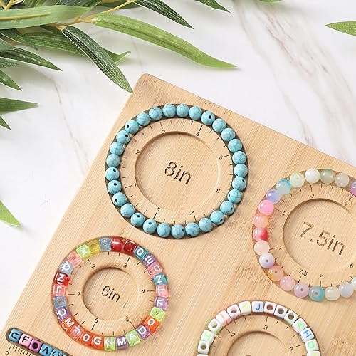 Miniatura 3 de Petoysoso Tablero de cuentas para hacer joyas, tablero de cuentas de bambú para hacer pulseras de joyería, tablero de cuentas de pulsera, tablero de