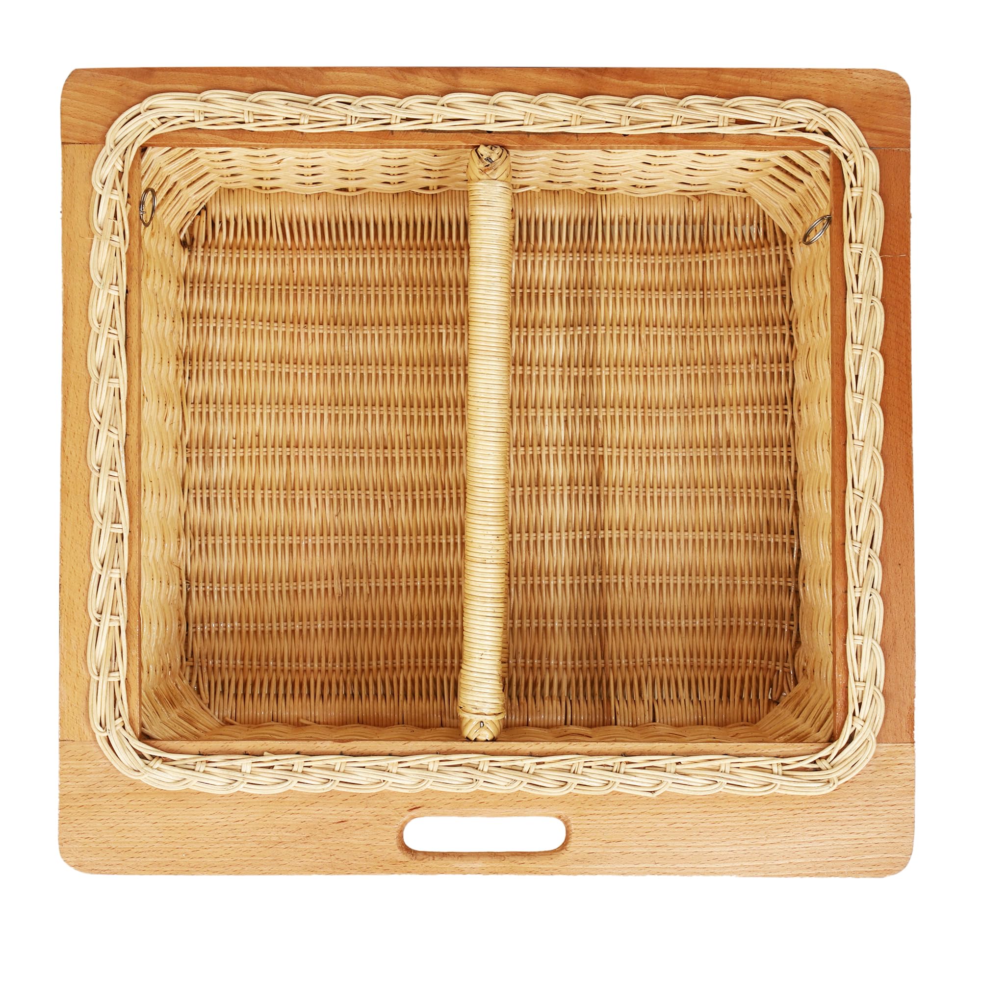 AKWAY Wicker basket for modular kitchen | wicker basket for kitchen storage | Wicker basket for onion, patato (With Partition, 22.5" W (564mm) X 20" L X 6" H))