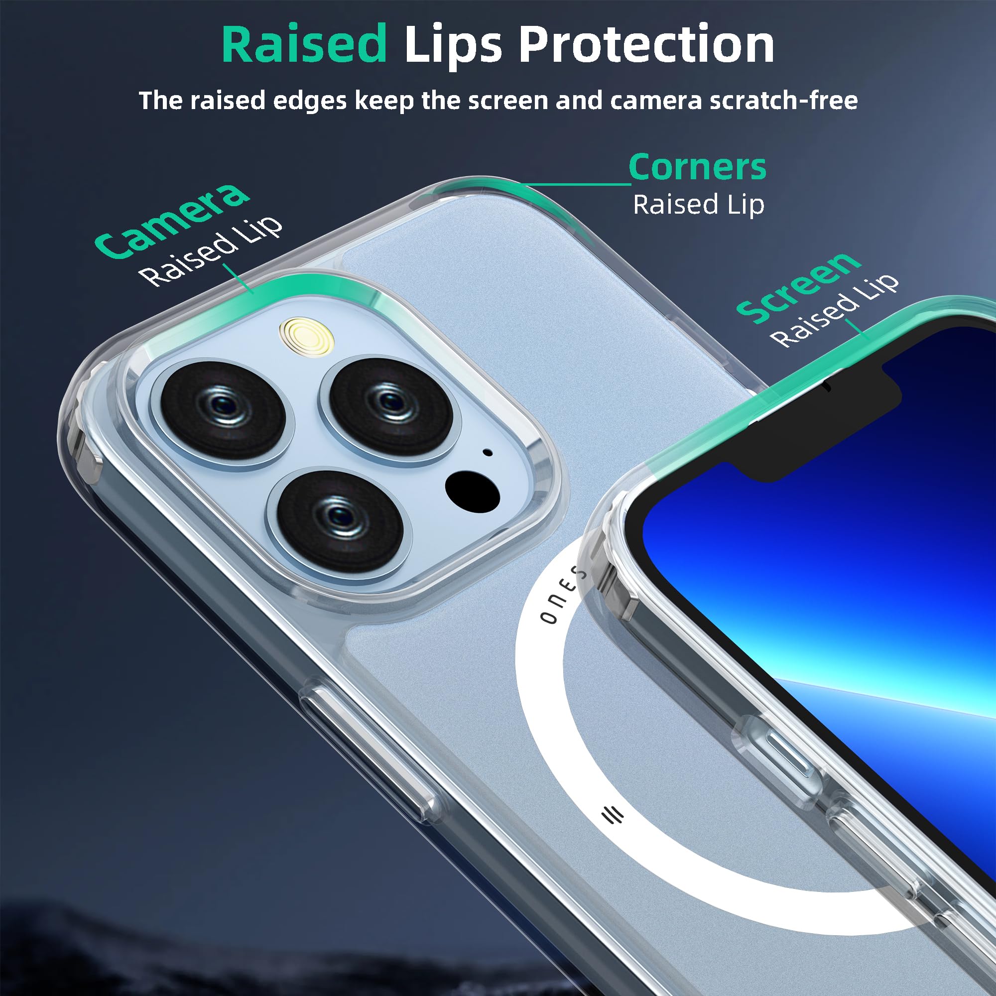 Ones Cover Magnetica per iPhone 12/12 Pro, Compatibile con MagSafe, Protezione Antiurto Livello Militare, Custodia Traslucida Opaca, Resistente graffi Protettiva Sottile Case, Retro Antigraffio 141