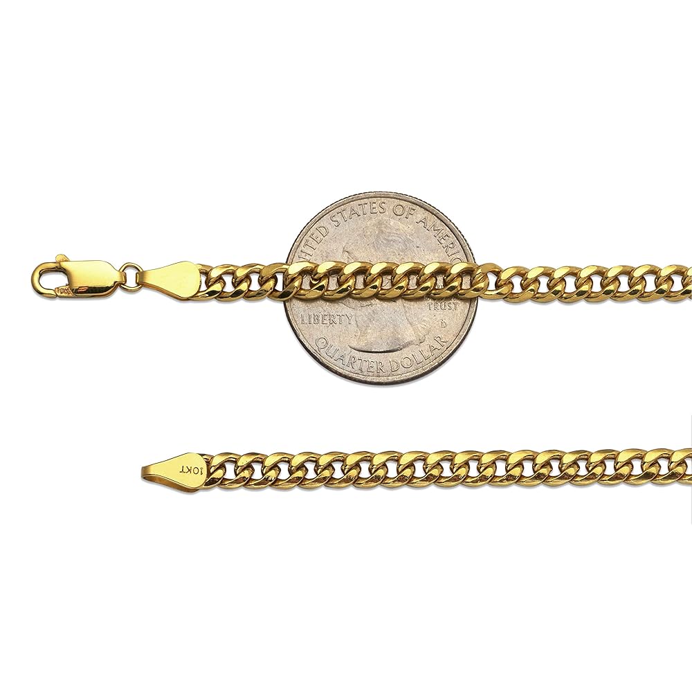 Amazon.com: LoveBling 10k Yellow Gold 4.5mm Hollow Miami