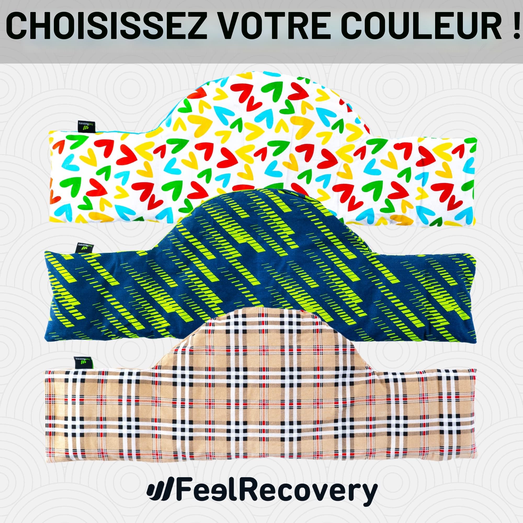 Coussin Chauffant Micro-onde pour le Cervical - Bouillotte Sèche Epaule et Nuque (60x22 cm) - Compresse Chauffante de Graines de Lin Aromatiques - Housse Lavable, 100% Coton et Odeur de Lavande