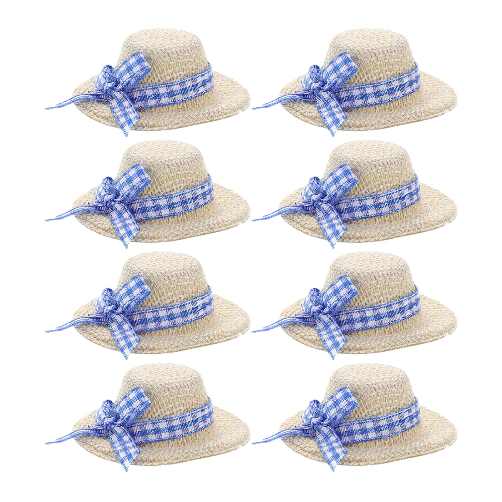 JOINPAYA 8 Stück Mini-Strohhüte Für Puppen – Beige Stoffhüte 5,7x5,7 Cm, Puppenhaus-Dekoration & Haarschmuck