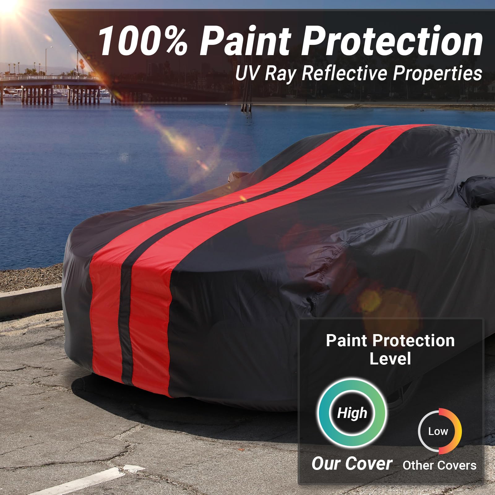 Coverland Custom Car Cover Waterproof All Weather for 2008-2023 Dodge Challenger Weatherproof Car Covers for Automobiles Rain Snow — view 3