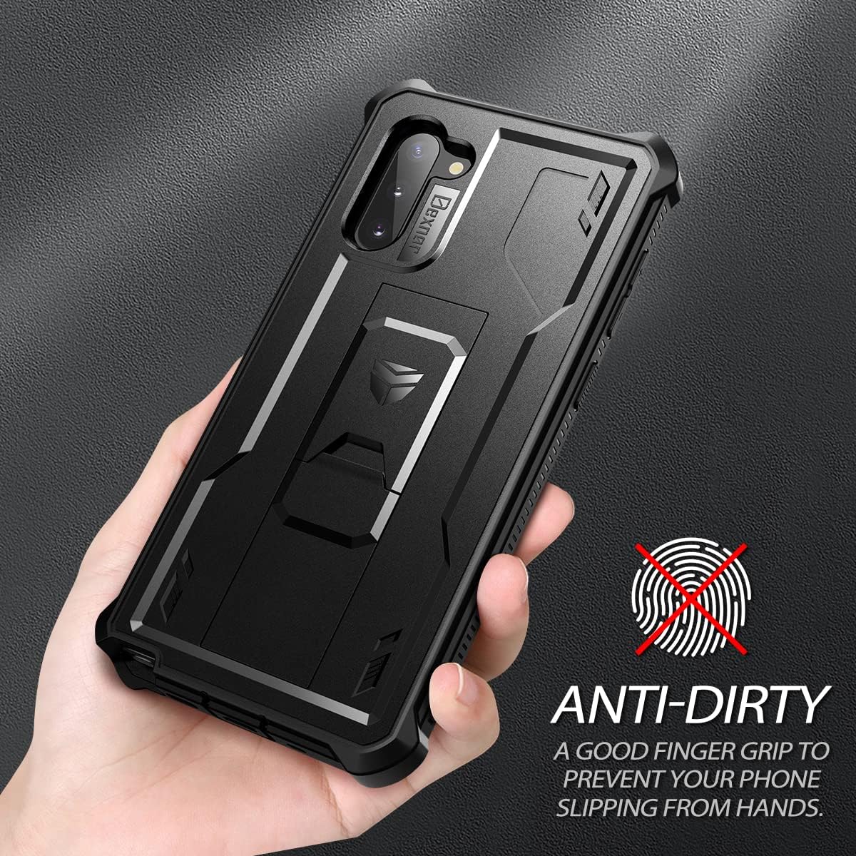 Dexnor for Samsung Galaxy Note 10 Case, [Built in Screen Protector and Kickstand] Heavy Military Grade Protection Shockproof Protective Cover for Samsung Galaxy Note 10,Black - Image 3