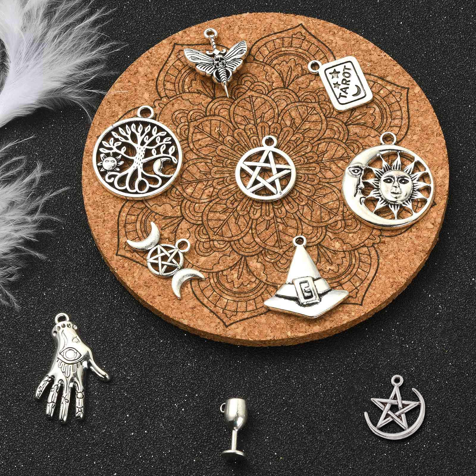 UR URLIFEHALL 100pcs 10 Styles Tibetan Silver Pendants