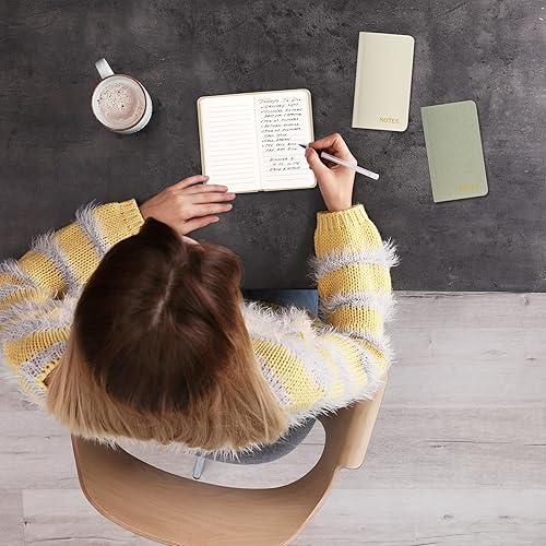 Miniatura 7 de ZICOTO Juego de 3 cuadernos estéticos de bolsillo de lino para mujeres y hombres, bloc de notas de bolsillo pequeño de 3 x 5 con páginas forradas,