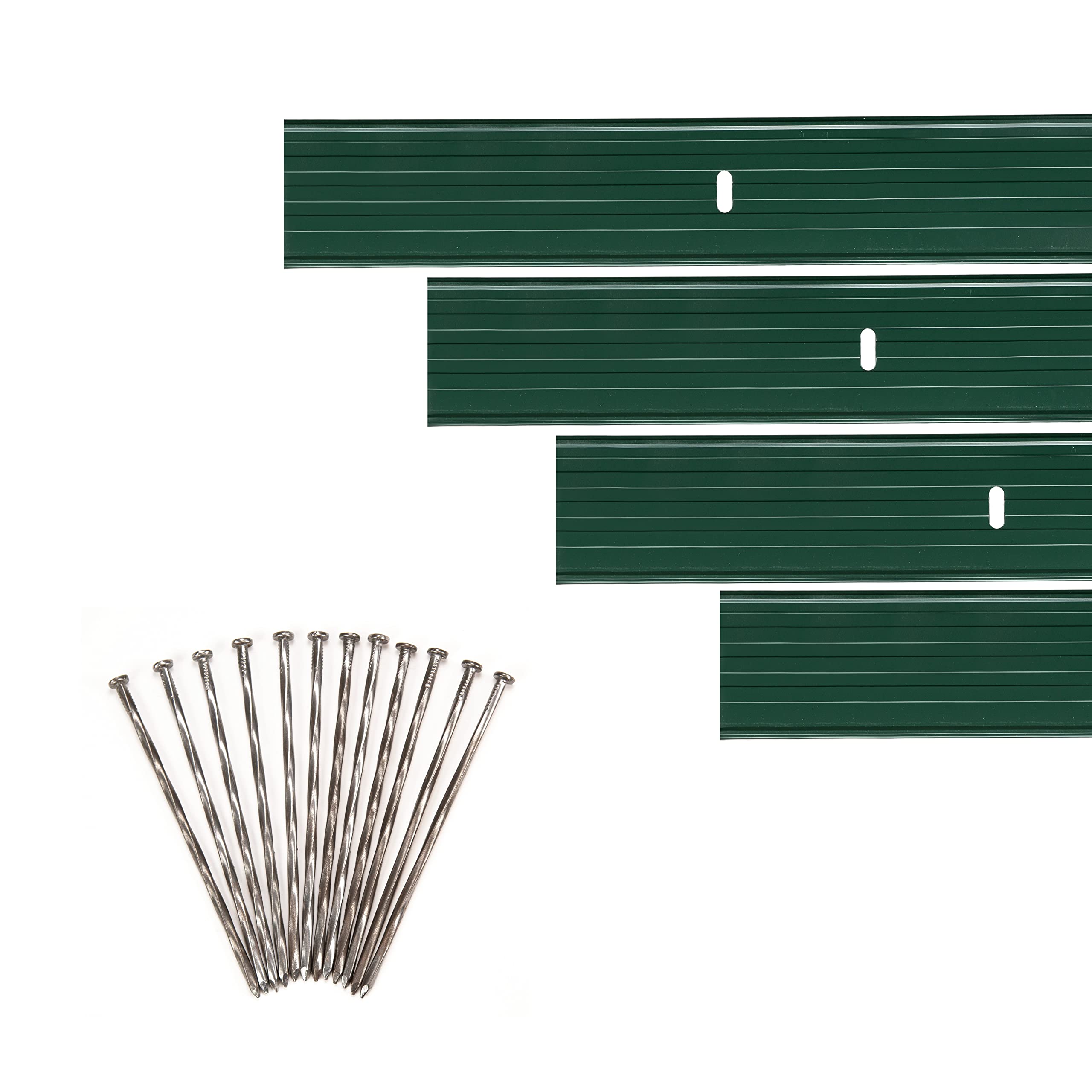 Dreamscape YardEdge Aluminum Landscape Edging - 4 Strips, 6ft Each (24ft Total), Green Duraflex Paint - Professional Quality Landscaping Border, Metal Divider for Lawn, Garden, Flowerbed
