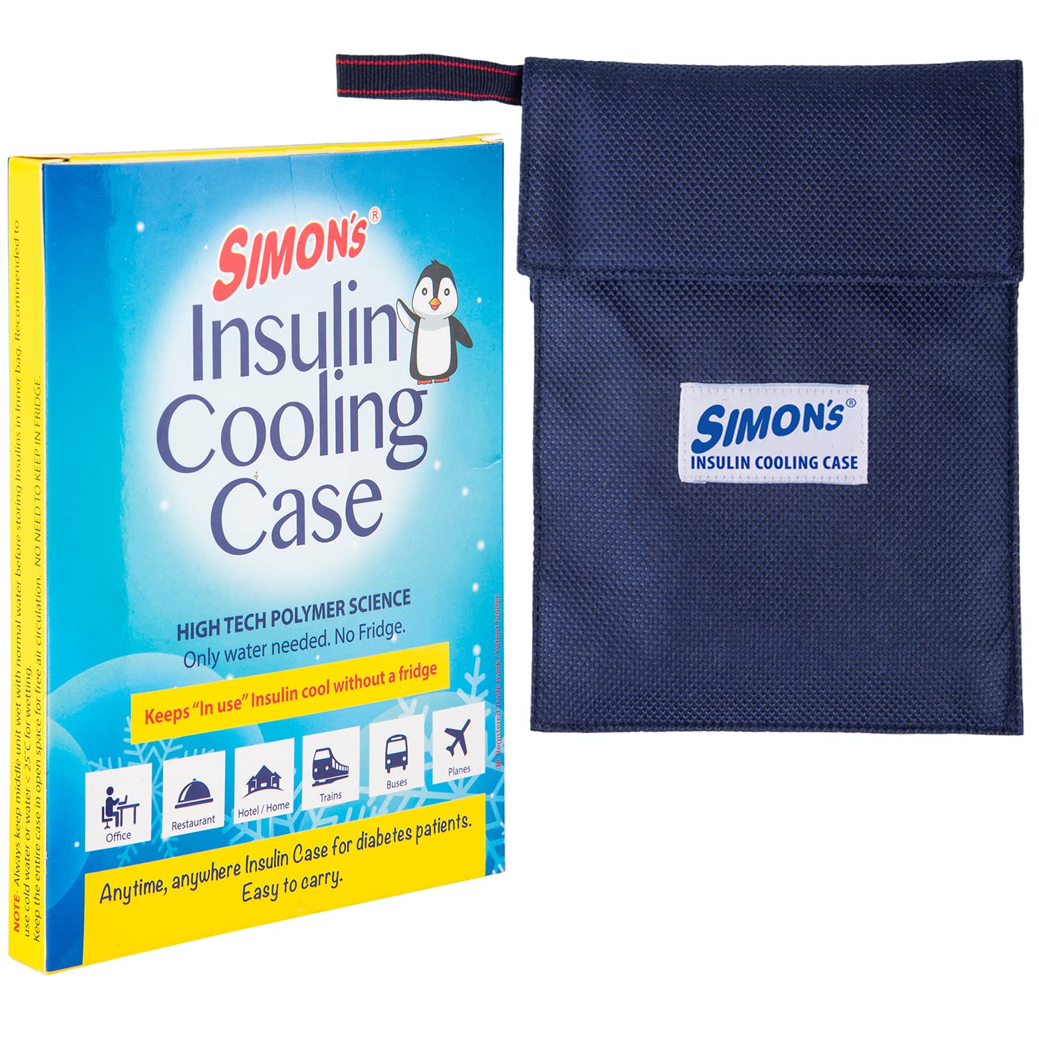 Simon's Insulin cooling case for diabetes patients, keep insulin cool travel pouch for Insulin vials and Syinges - SMALL Size (Color : Blue)