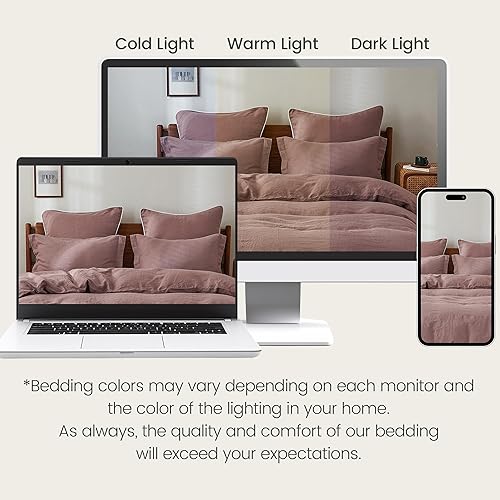 Miniatura 4 de Fundas de almohada, 100% lino belga, lavadas a la piedra, color liso