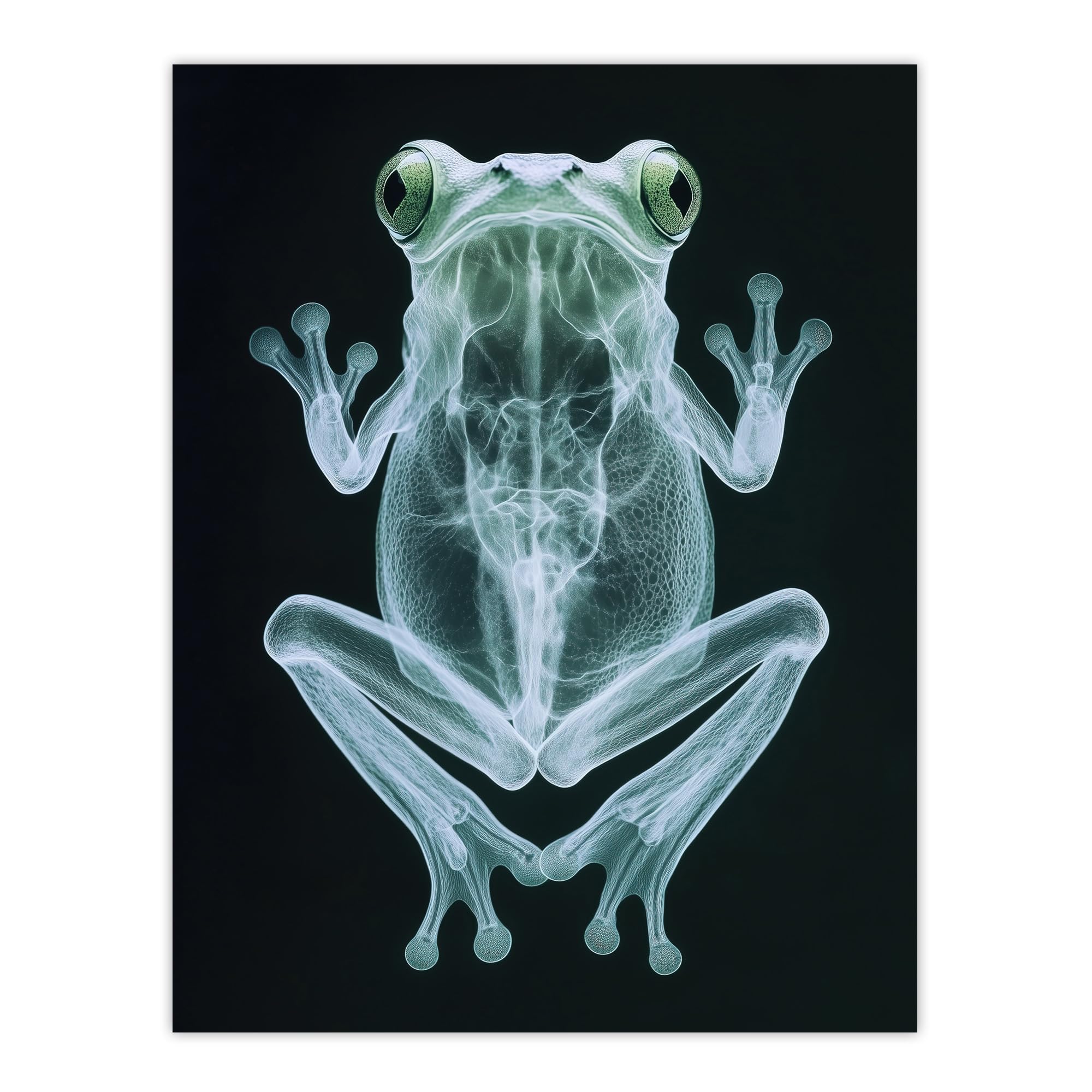 Artery8 Frog Teal Green Dark Luminescent Xray Effect Bathroom Toilet Extra Large XL Wall Art Poster Print