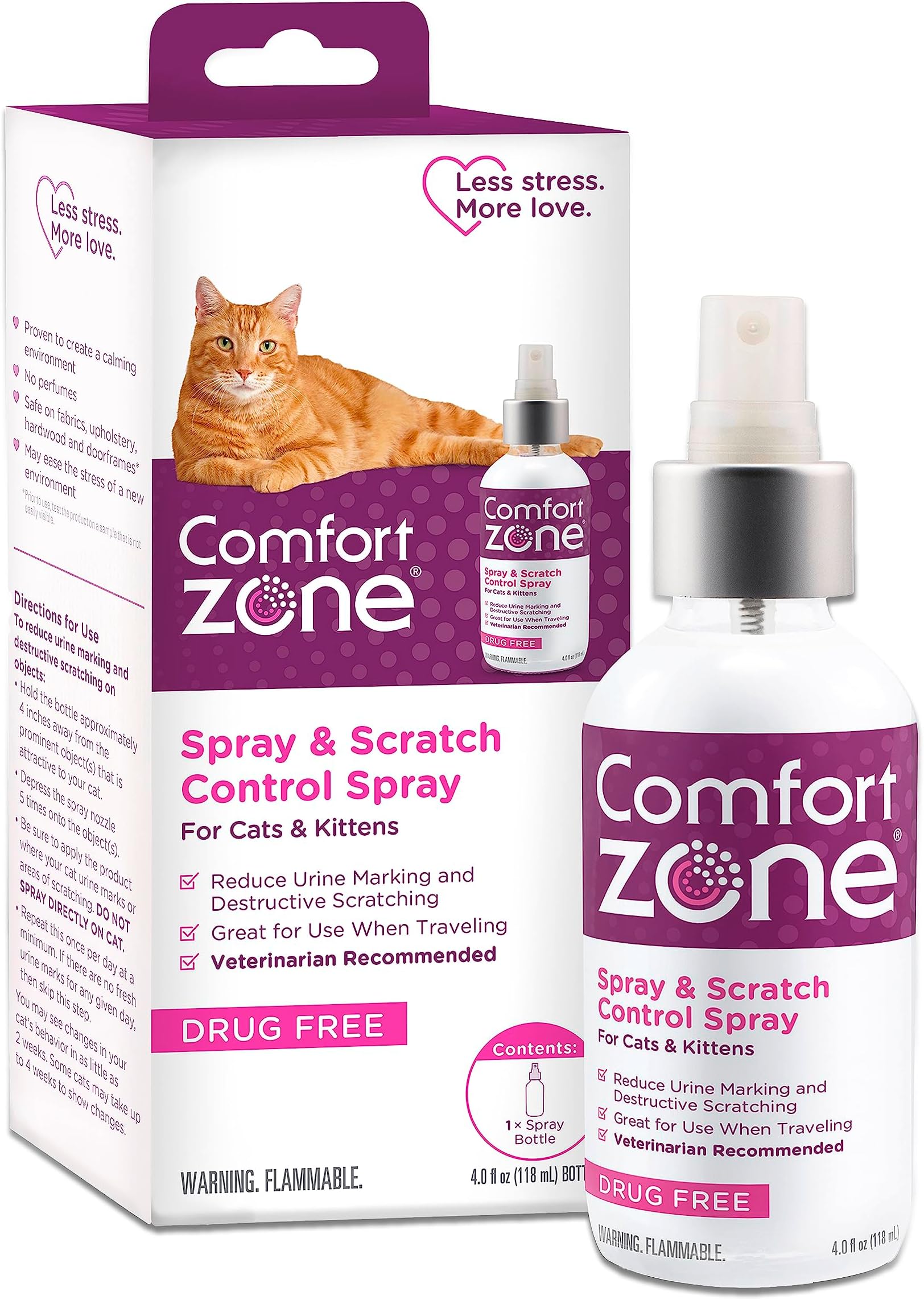 Comfort Zone Cat Calming Spray: Value Size (4 oz)