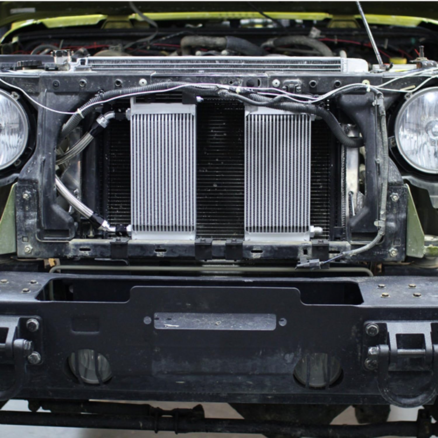 Mishimoto MMOC-WRA-07T Oil Cooler Kit Thermostatic Compatible With Jeep Wrangler JK 2007-2017 Silver