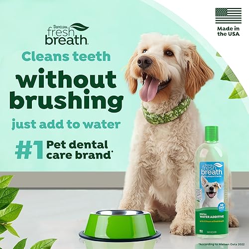 Miniatura 4 de TropiClean Fresh Breath - Aditivo de agua para el cuidado bucal para perros ambientador de aliento para perros placa y defensa del sarro no requiere