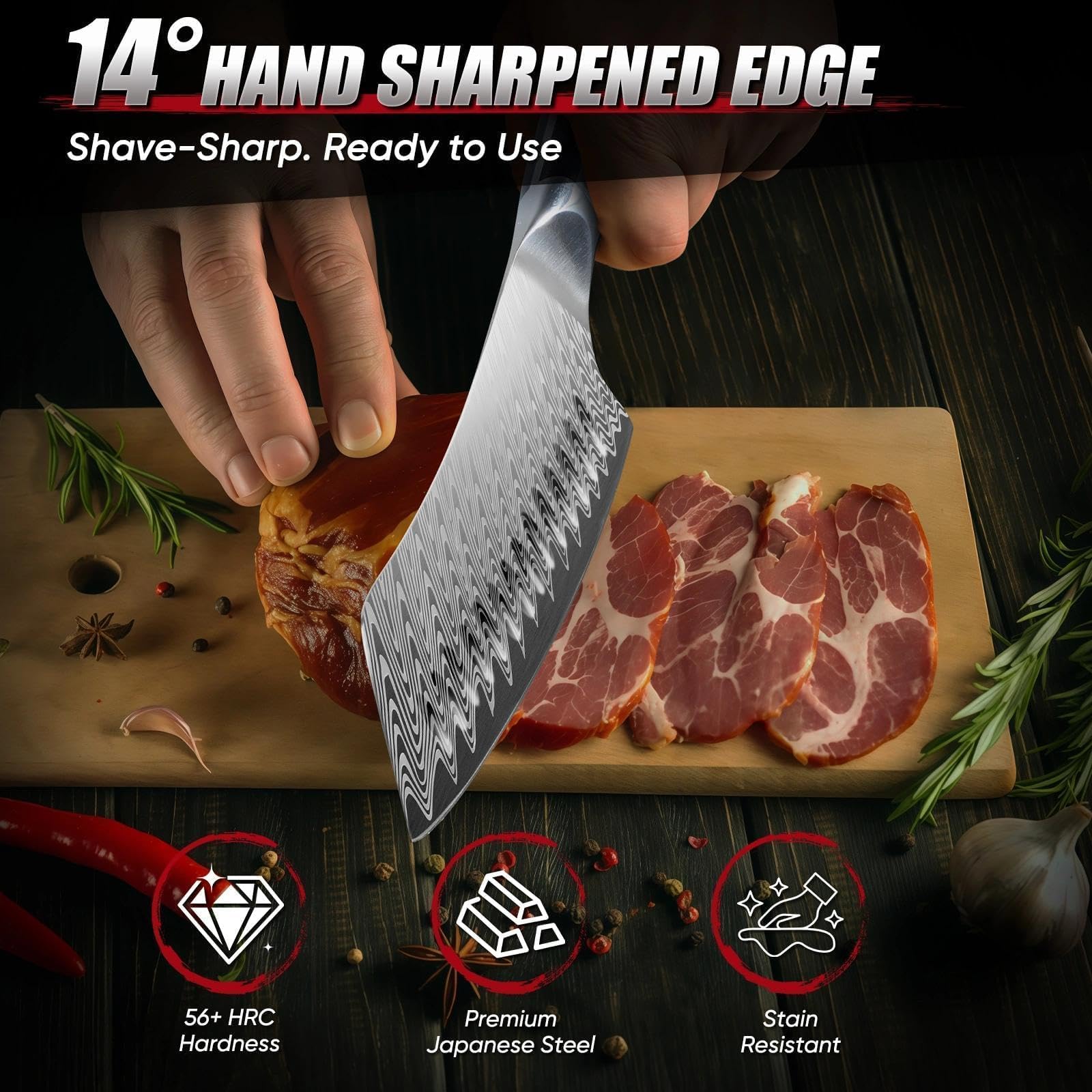 DRAGON RIOT Coltello Santoku Giapponese, Coltello da Cucina Affilato