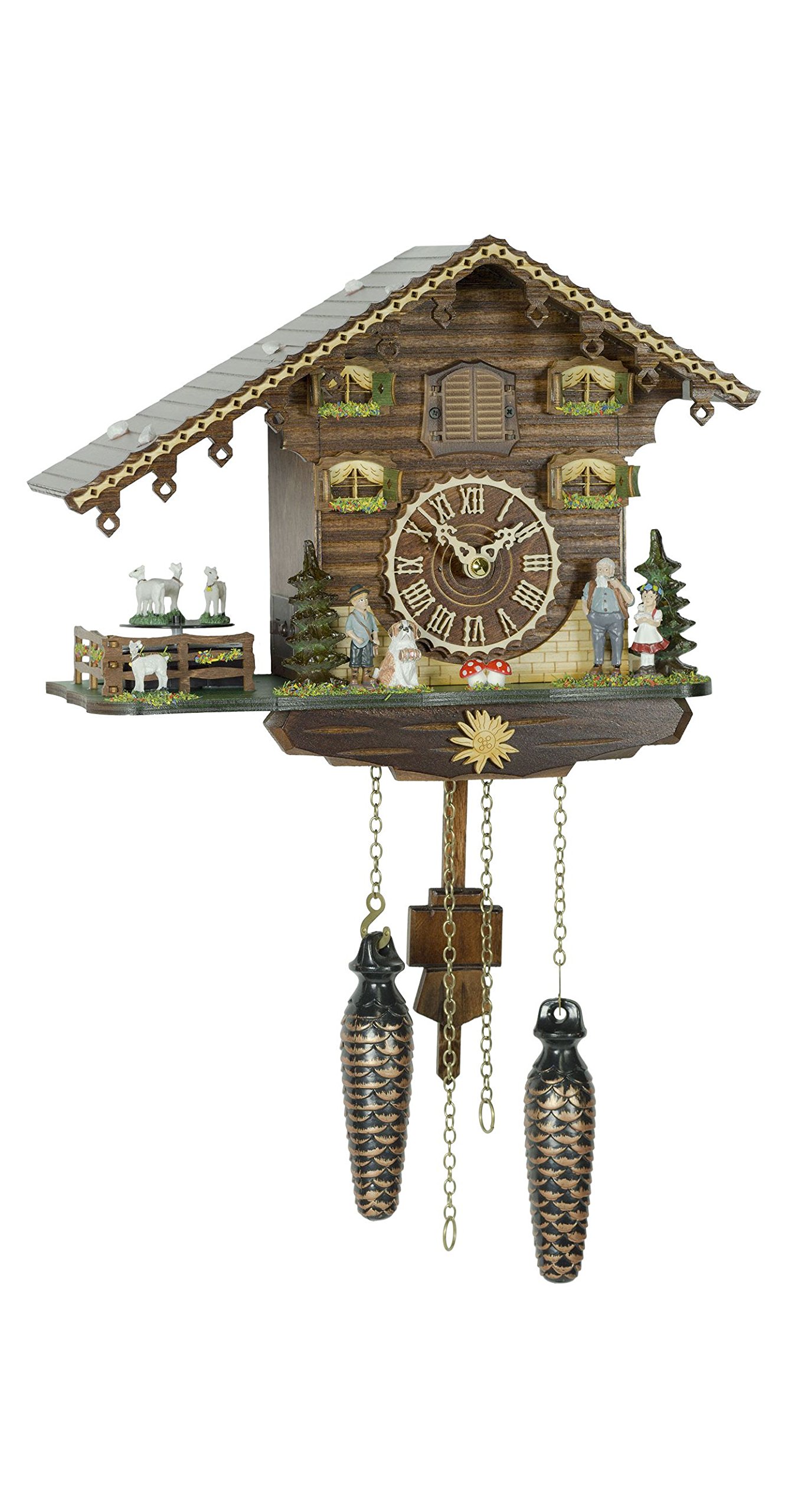 Reloj cucú de cuarzo de alta fidelidad estilo casa suiza con acabados artesanales