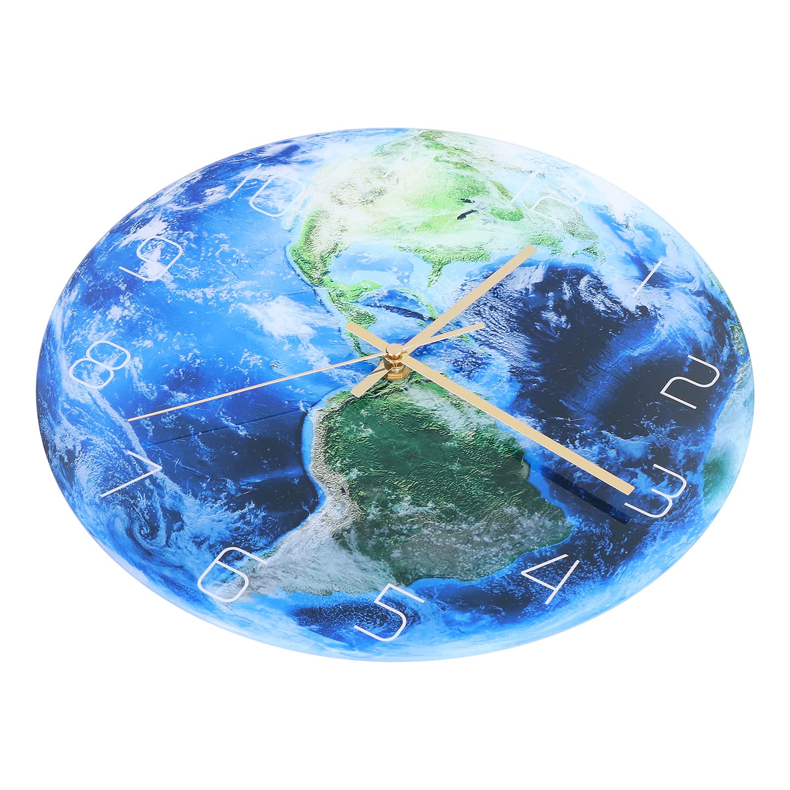 THE MARS Earth Wall Clock, Space Round Wall Clock Acrylic Designed Excellent Texture Stable Non Ticking for Coffe Shop for Home for Bar