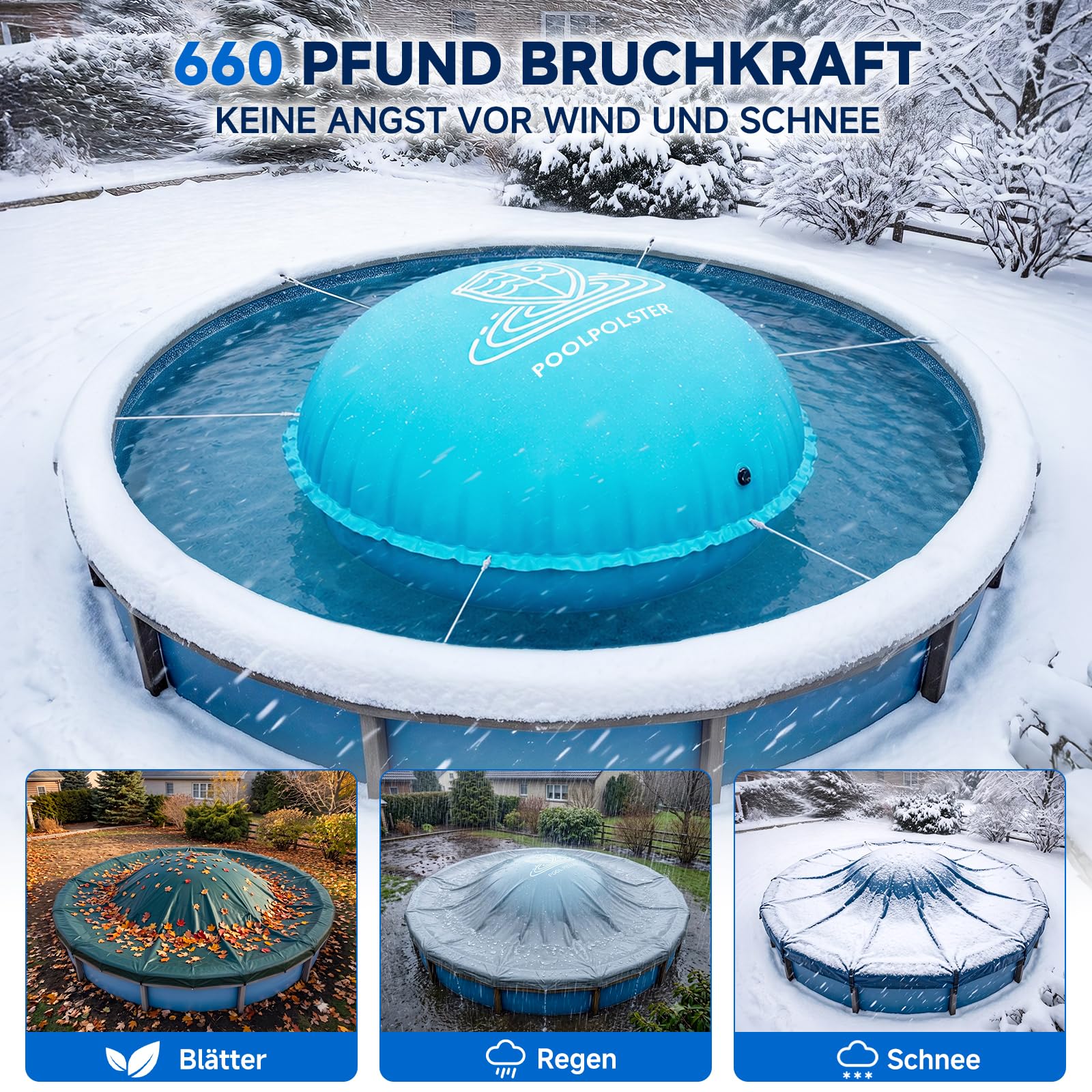SUNYRISY Cuscino ad aria per piscina, resistente all'inverno, rotondo