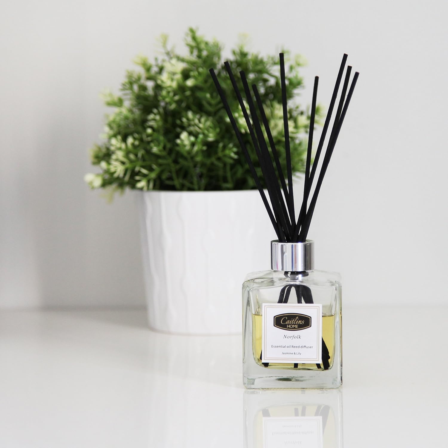 Reed Diffuser Essential Oil Lavender Vanilla Scent Natural Reed Sticks Home Fragrance Gift 4.4floz-125ml Caitlins Home