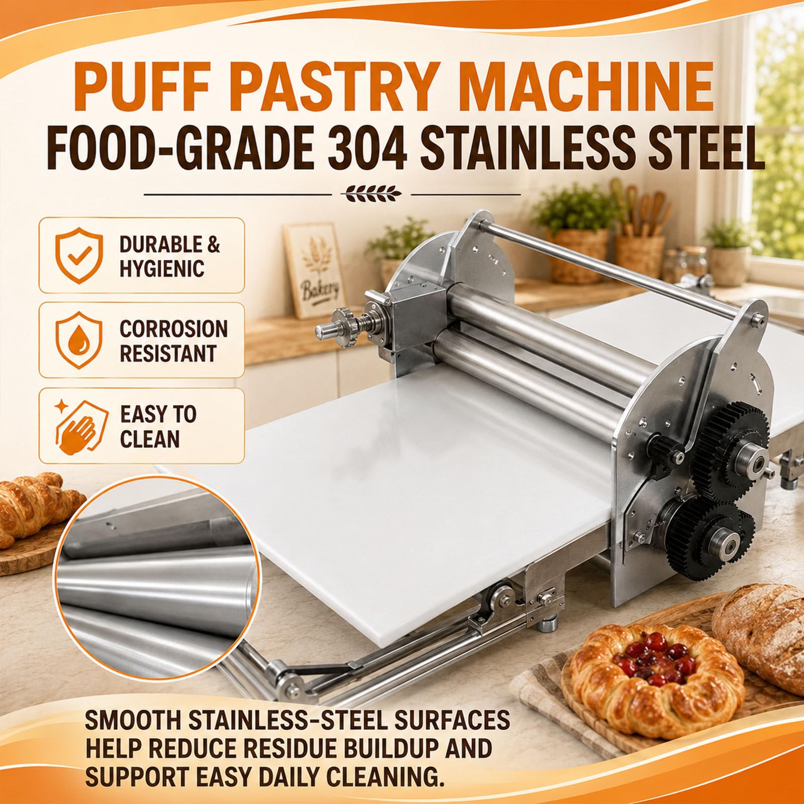 Sfogliatrice Elettrica Pieghevole Per Pasticceria (Modello 2026)