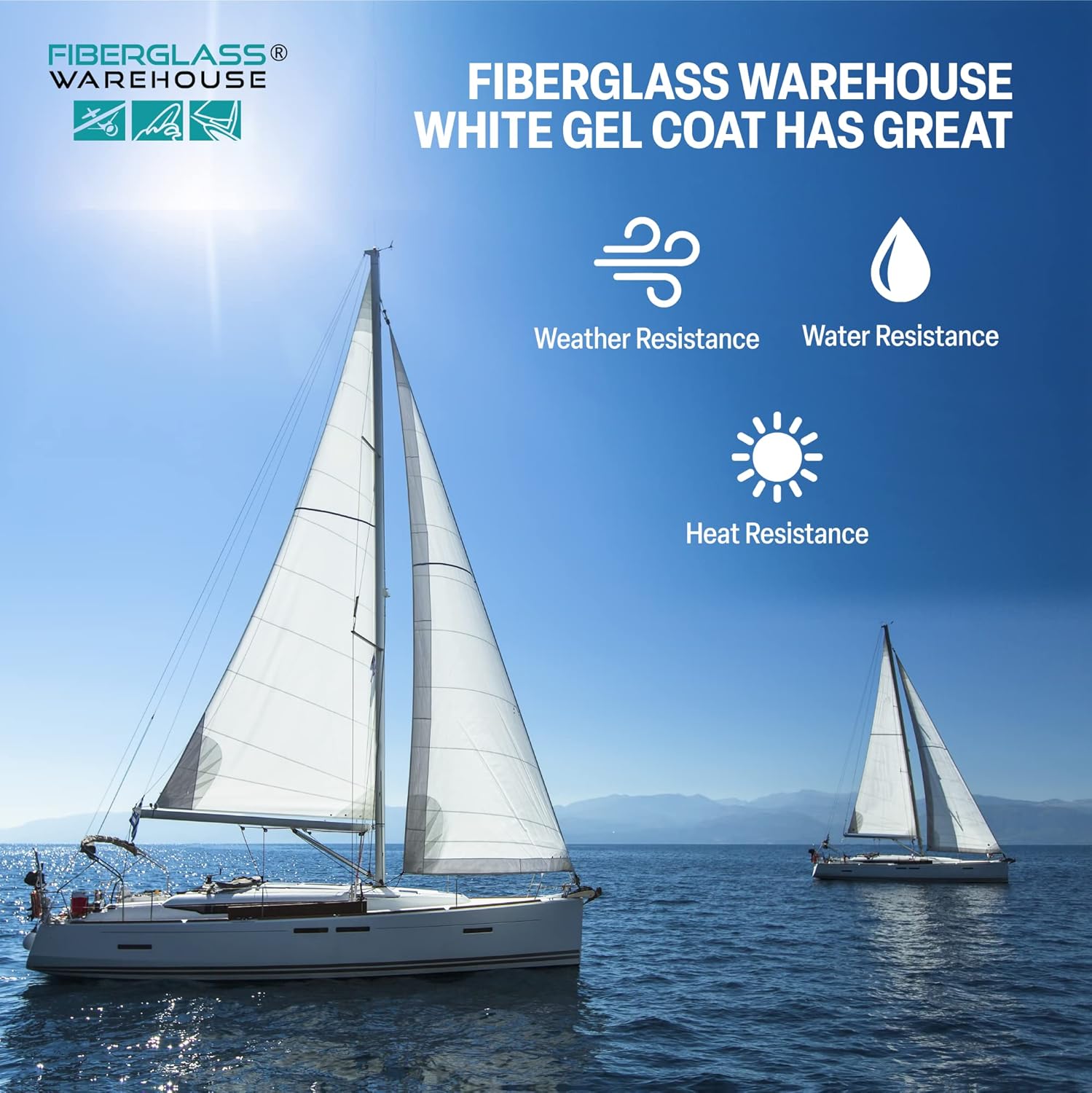 Fiberglass Warehouse Gel Coat – 1 Gallon White Gelcoat (No Wax) with 2 oz MEKP Catalyst, Easy Application Modified Polyester Resin – Durable and Safe – Ideal for Repairs, Composite Coating…