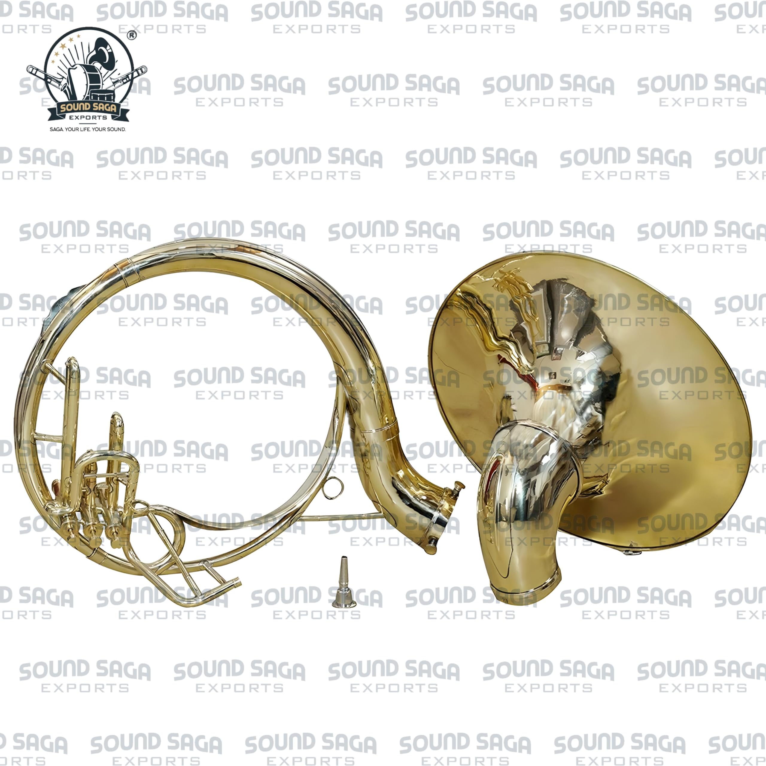 Sousaphone - Pasador BB hecho a mano de latón de alta calidad, incluye boquilla y funda de transporte (latón)