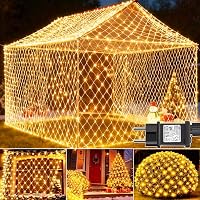 Cozymeow 3x2m 200 LED Hálós Kültéri Fényfüzér Meleg Fehér, Időzítő, 8 Mód, Vízálló 1