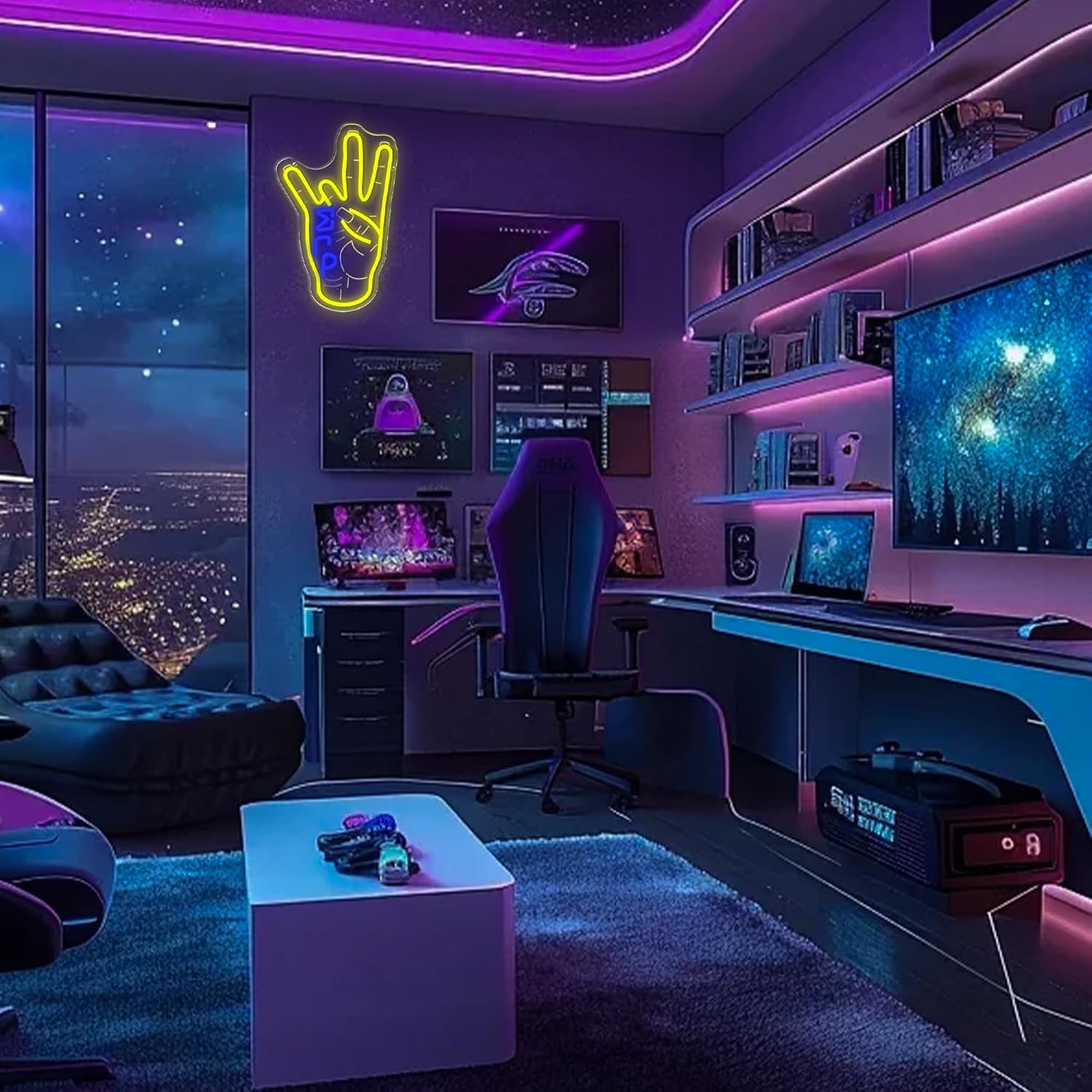 Sigma Gamma Rho Hand Neon Sign, Greek Hand Symbol Signs Neon Sign, Dimmable LED Sorority and Frat Hand Symbol Signs, Office Party Bar Cafe Decor, Family and Friends Birthday Holiday Gift(15.7*10.3in) - Image 7