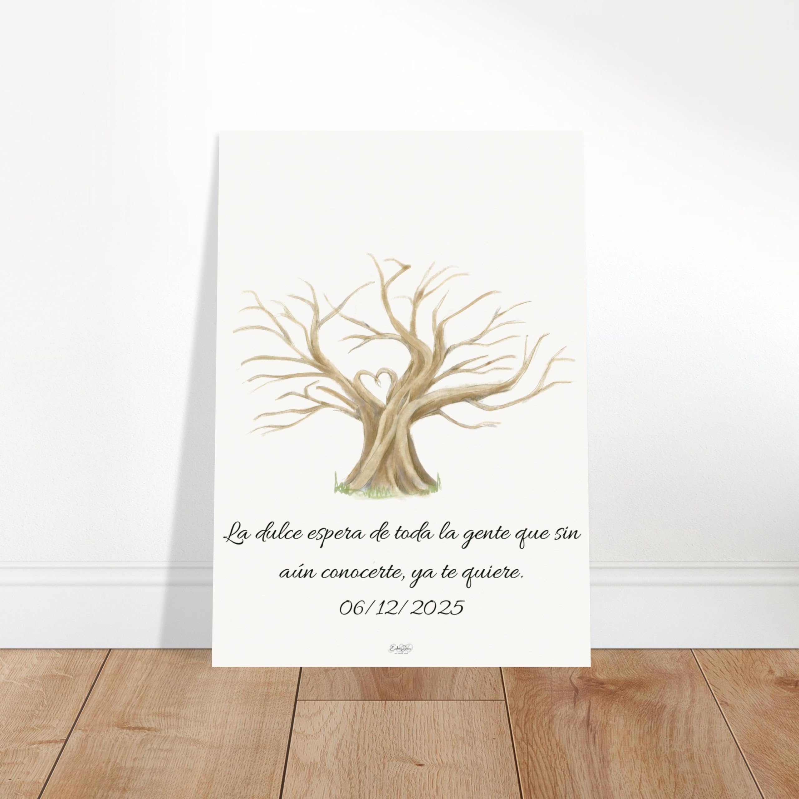 Árbol de huellas para bodas y comuniones | Lámina A3 personalizada para firmas de invitados | Libro de firmas original y recuerdo único | Decoración elegante para celebraciones | Sin marco
