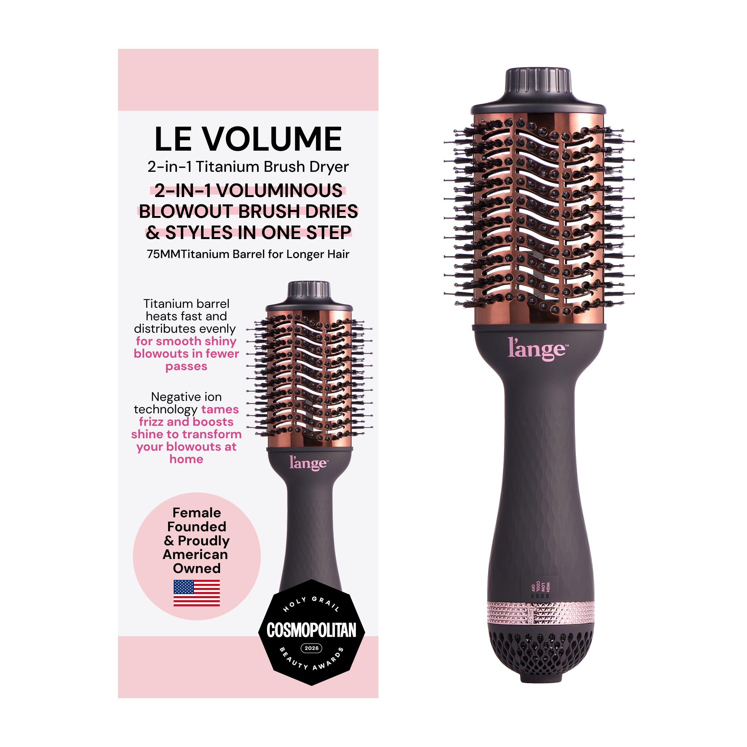 L'ANGE Le Volume 75mm Titanium Blow Dryer Brush