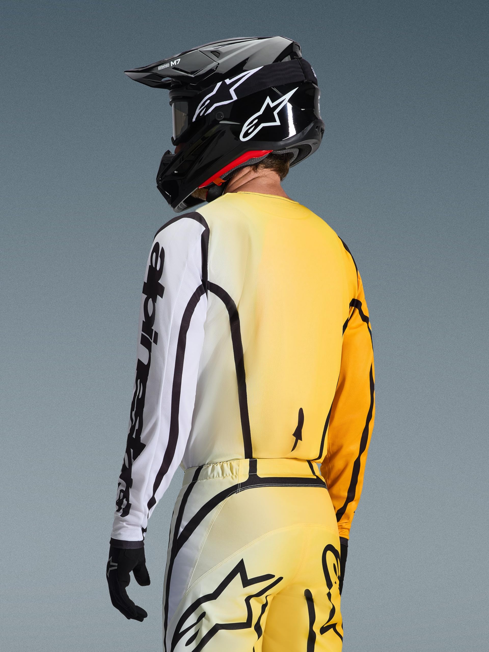 Alpinestars Fluid Apex Maglia da motocross, giallo/nero, L