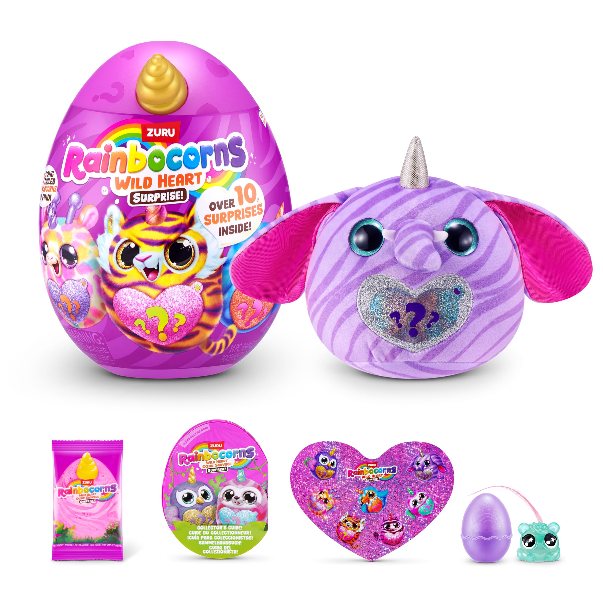 Rainbocorns Wild Heart Surprise (Elephant) by ZURU - Collectible Plush Toy with Surprises, Mystery Egg for Girls & Boys Ages 3+