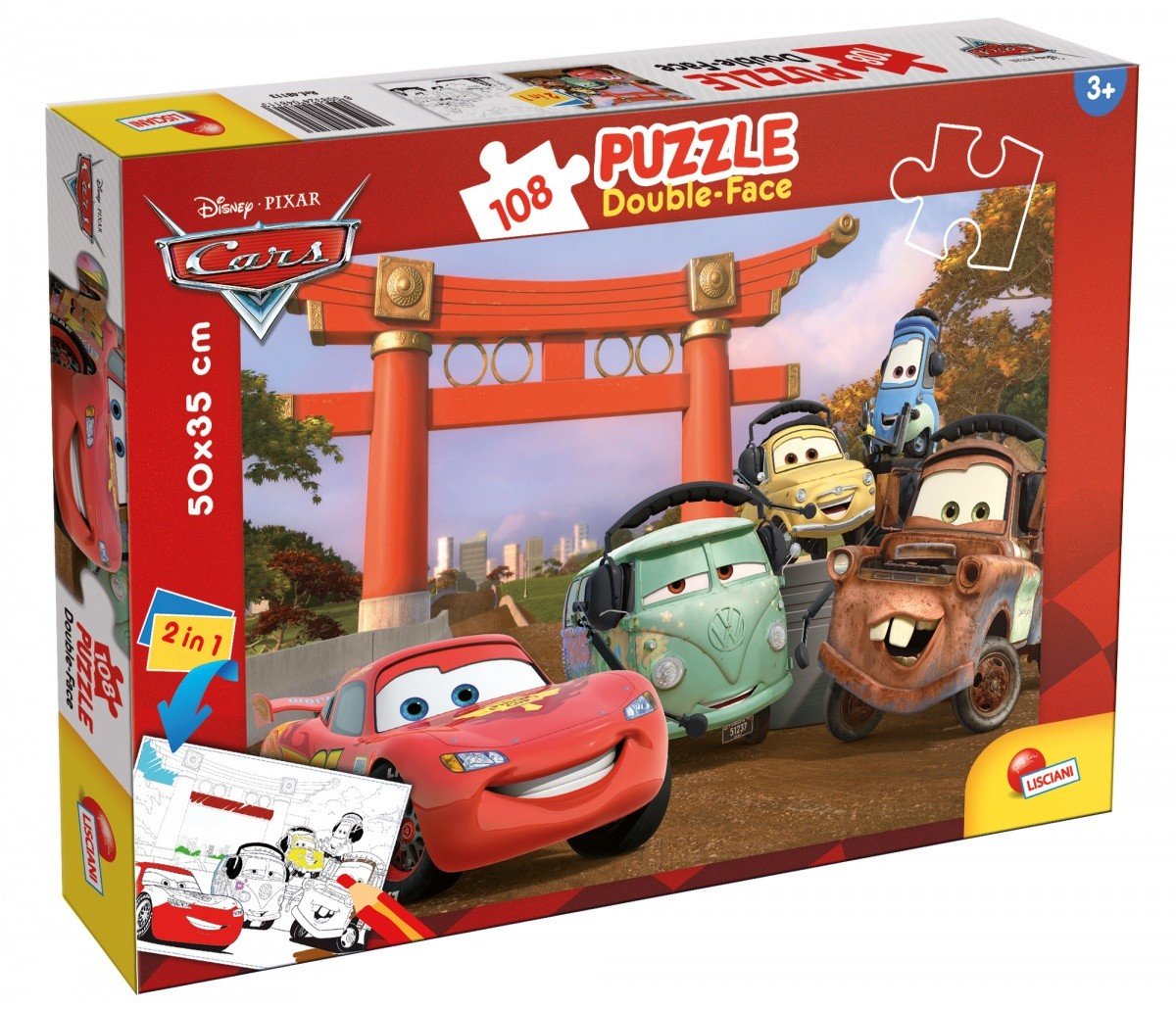 Liscianigiochi,Disney The Movie Cars Puzzle, 108 Pezzi, Multicolore, 47987
