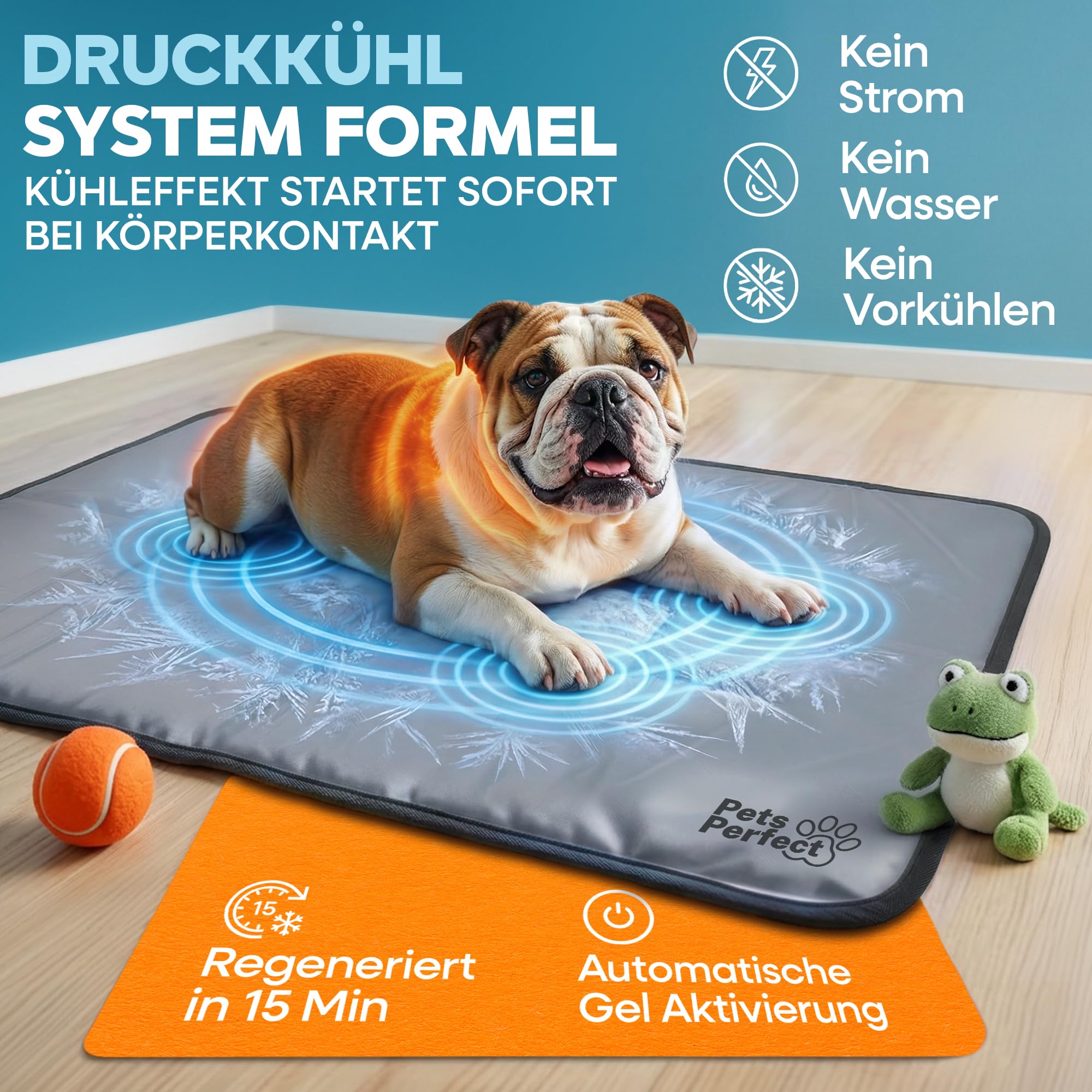 Kühlmatte für Hunde selbstkühlend - Hunde Kühlmatte mit 100% ungiftigem ThermoSchutz Gel - Kühlmatte Hund Selbstkühlend für alle Größen - Faltbare Dog Cooling mat und kühlmatte Katzen