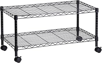 Honey-Can-Do Honey Can Do 2-Tier Media Cart CRT-03937 Black 18 x 36