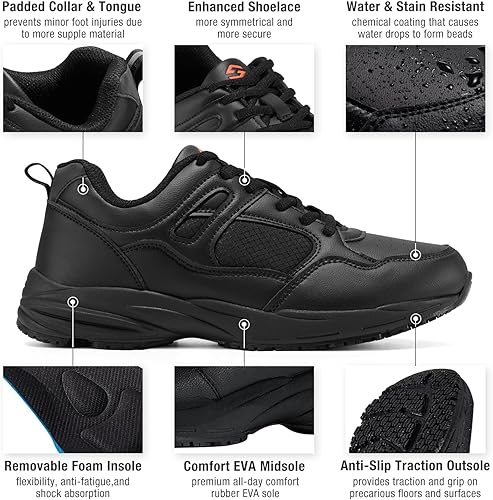 Miniatura 2 de NINGO Zapatos antideslizantes para hombre, resistentes al agua y al aceite, zapatos de trabajo antideslizantes. Suela antideslizante de grado SRC,