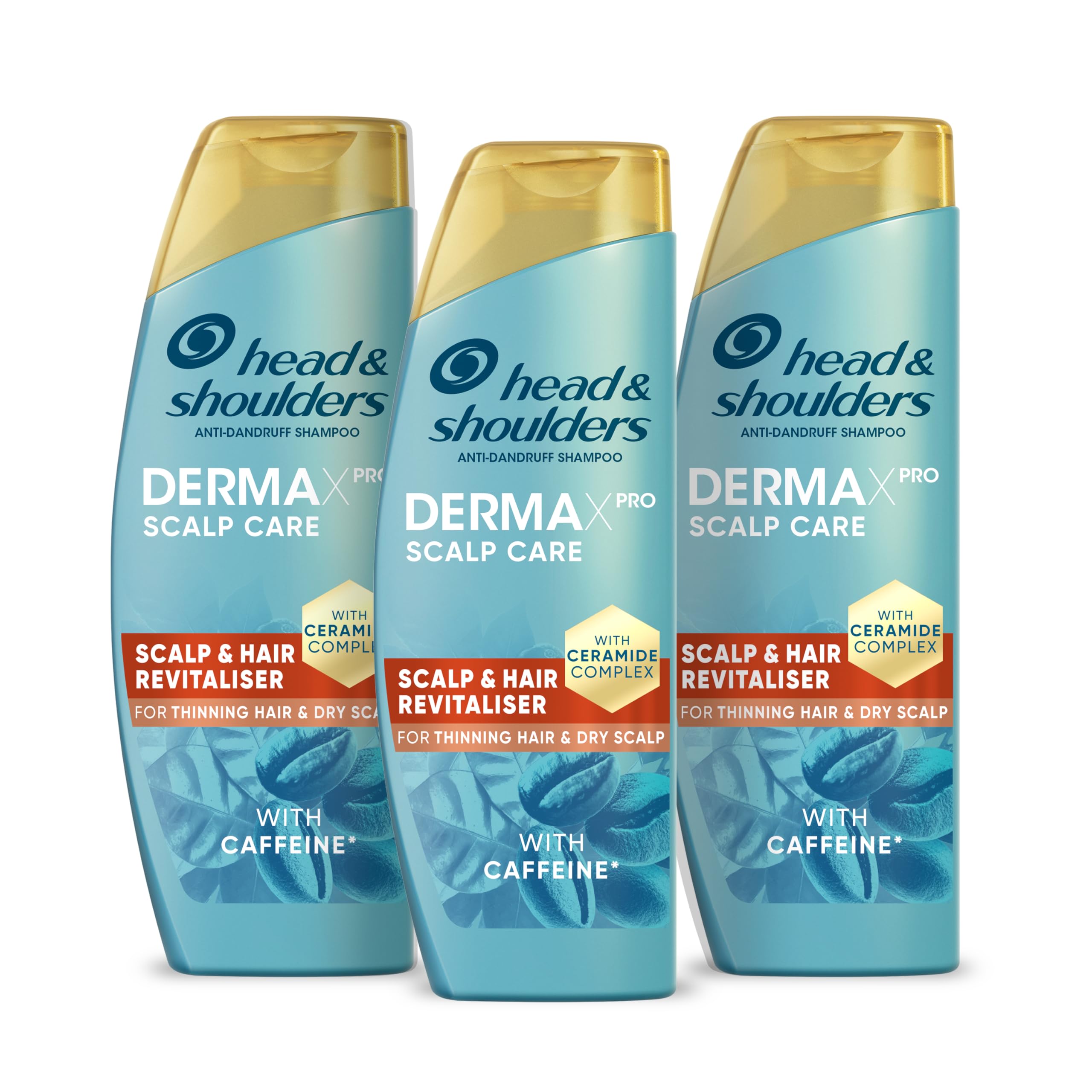 Anti-dandruff Shampoo, DermaXPRO | Helps Support Hair Growth | Vitamin E, Niacinamide & Active Aloe | Revitalises Scalp | For Dry Scalp and Thinning Hair | 300ml (Pack of 3)