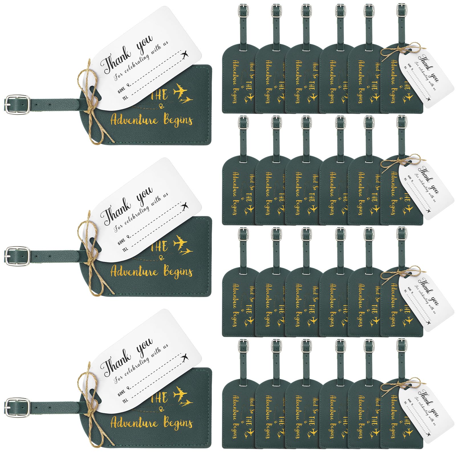 Sweetude 48 Sets Leather Luggage Tag Wedding Favors for Guest Bulk Luggage  Tags with Name Card for Wedding Bridal Shower Honeymoon Travel Gift(Dark