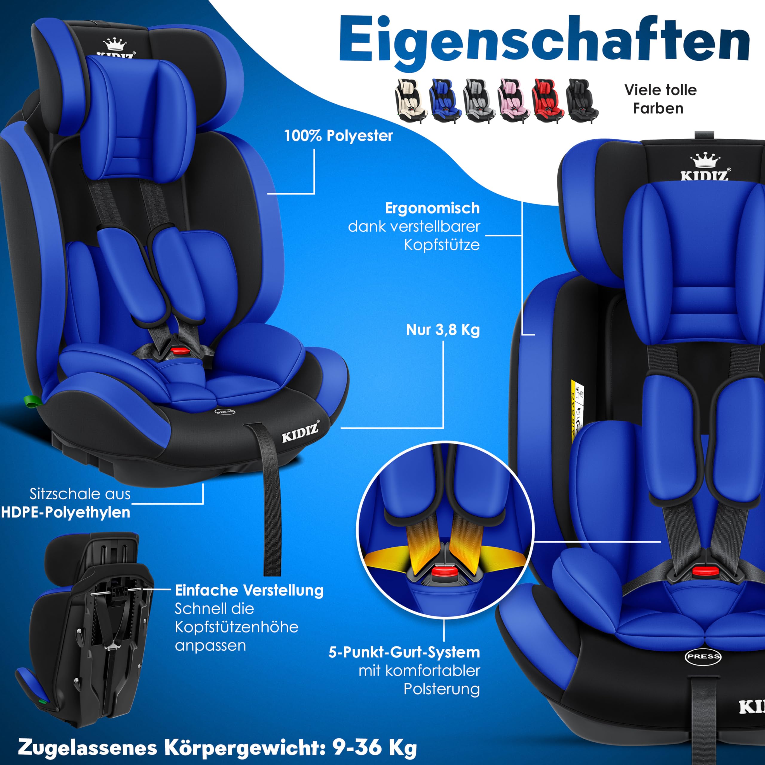 Kinderzitje beugel, kinderveiligheid montagebasis, autostoelmontage, met verbeterde stabiliteit, eenvoudig te installeren en universele pasvorm, 33,2 x 6,8 cm, voor , 's, bedrijfsvoertuigen
