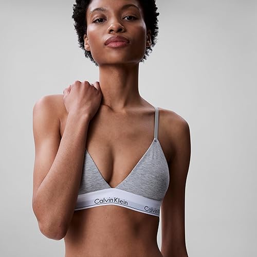 Miniatura 4 de Calvin Klein Bralette moderno de algodón ligeramente forrado triangular sin aros para mujer