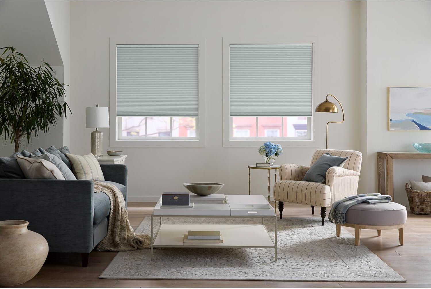 LEVOLOR Room Darkening Cellular Shade, 3/4 inch Single Cell, Cordless, Custom Size (Powder, Custom)