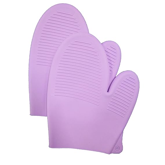 Hojo 2PCS Oven Gloves Best Heat Resistant Silicone BBQ Cooking Gloves Kitchen Gloves Oven Mitts Cooking Pot Holder Gloves for Oven Outdoor BBQ Grill Fireplace Camping