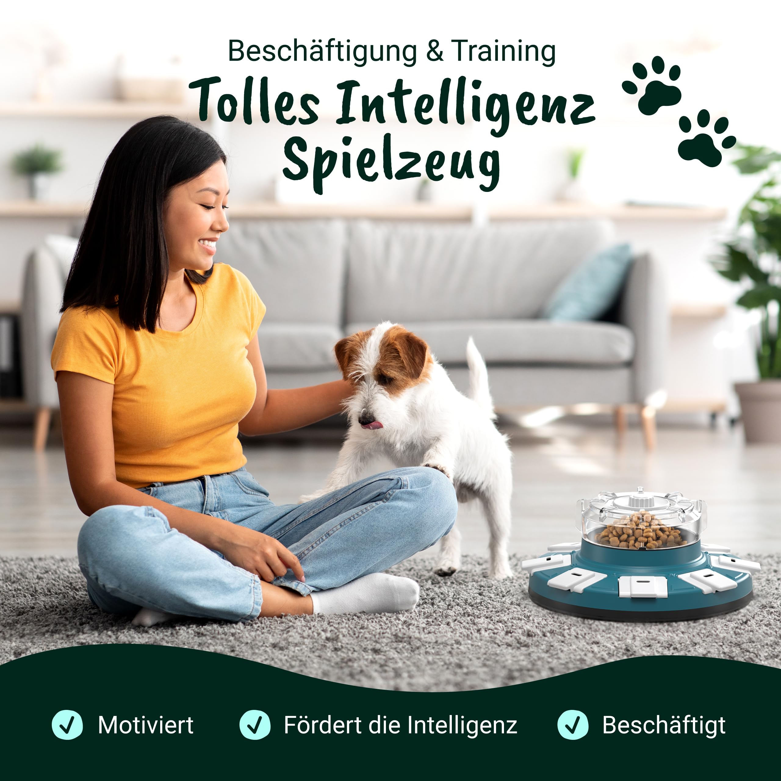 Hundespielzeug Intelligenz – Intelligenzspielzeug für Hunde mit Mehreren Funktionen: Spaß, interaktives Hundespielzeug, Hunde Beschäftigung, Trainieren und Füttern – besonders rutschfest