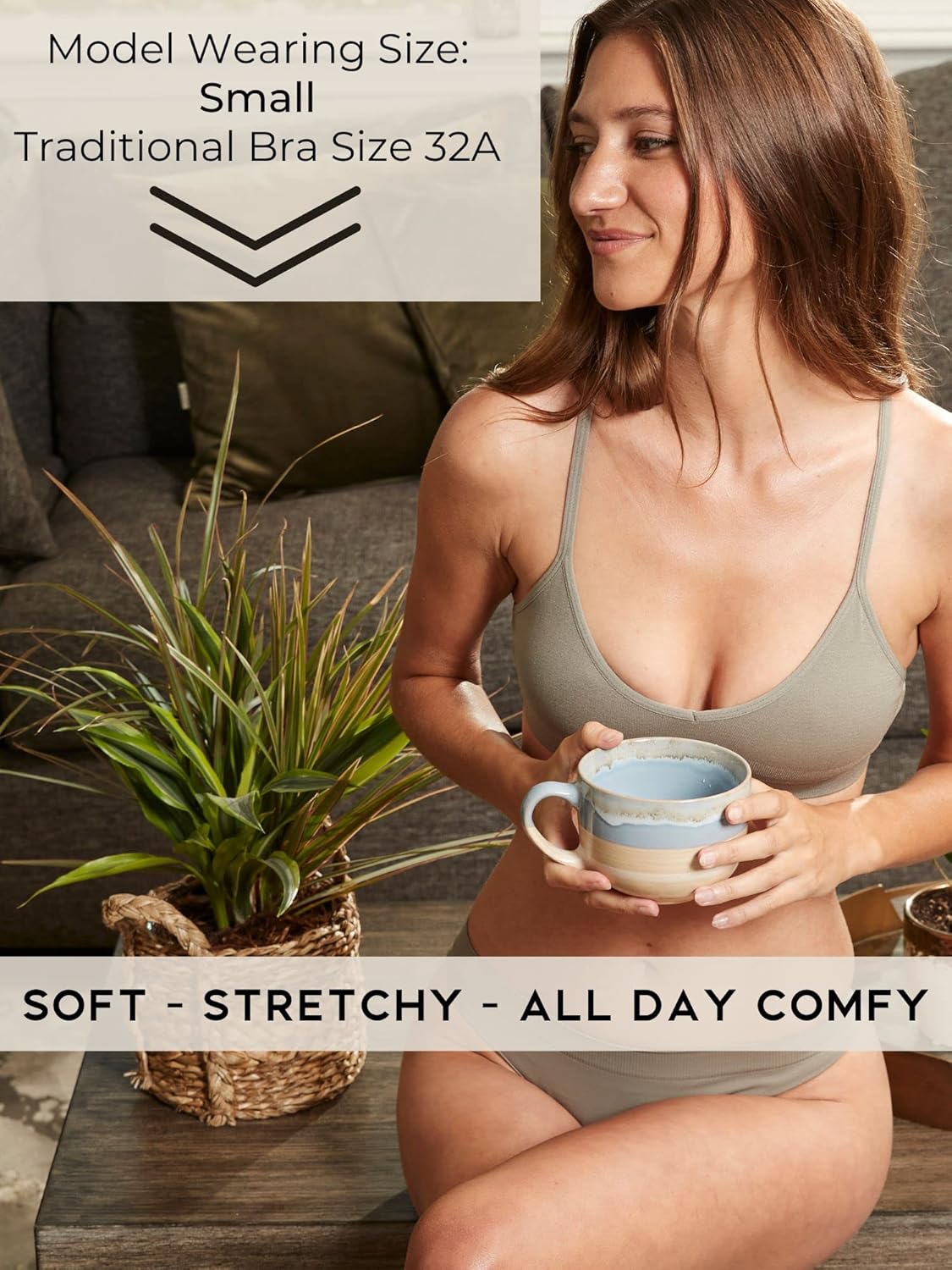 Kalon Women’s 4 Pack Racerback Sports Bralette Seamless Wireless Comfort Bra - Image 3