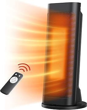 Review Space Heater for Indoor Use, 1500W Electric Heater, Portable Ceramic 18inch