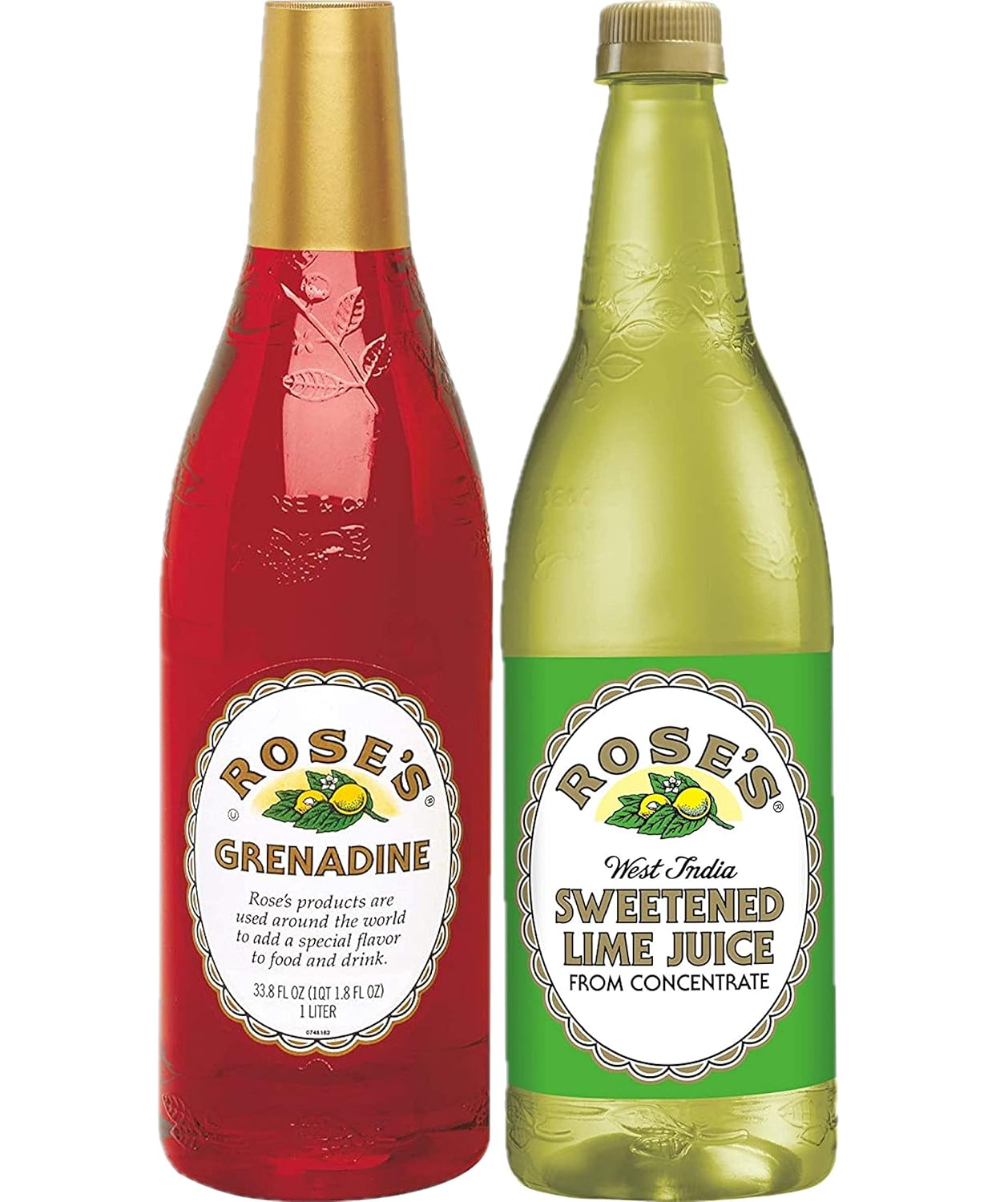 Rose's Grenadine, Sweetened Lime Juice, Variety Pack, one liter